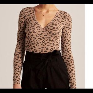 Abercrombie & Fitch Leopard Long Sleeve Bodysuit